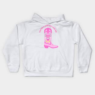 You’re a Cowboy Like Me Pink Cowboy Boot Kids Hoodie